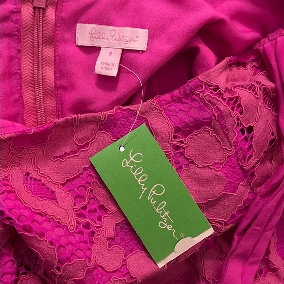 Lilly Pulitzer Bright Pink Lace Mini Dress - Picture 12 of 14